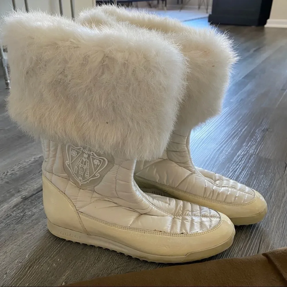 COPY - Gucci Apres Ski Rabbit Fur Lined Quilted Winter Snow Boots Women’s 36.5 … - Picture 3 of 10
